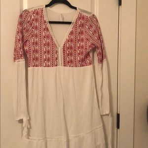 White flowy long sleeve dress